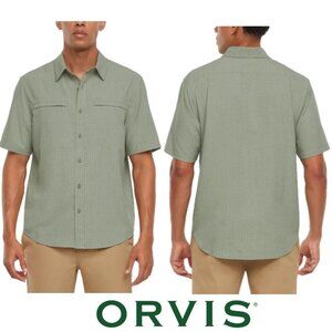 NWT Orvis Men's Short Sleeve Woven Shirt, Green